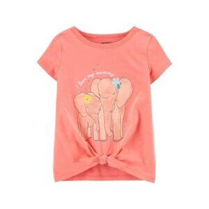 Carters Girls Coral Short Sleeve Graphic Top Size 5T